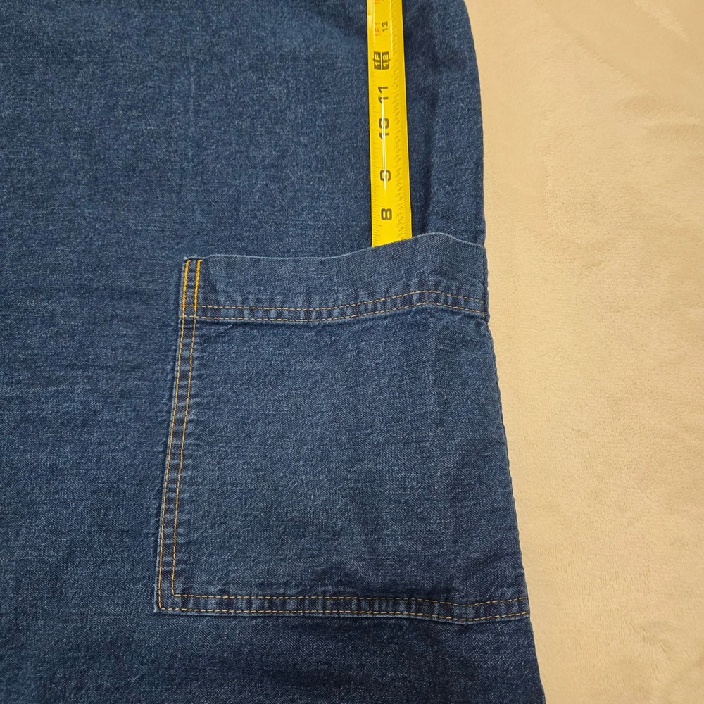Vermont Country Store Denim Jumper Dress Womens 3X Blue Cotton Henley Pocket USA - Picture 8 of 8